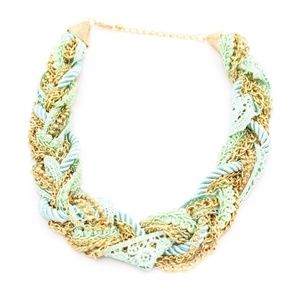 Aqua Crochet Necklace